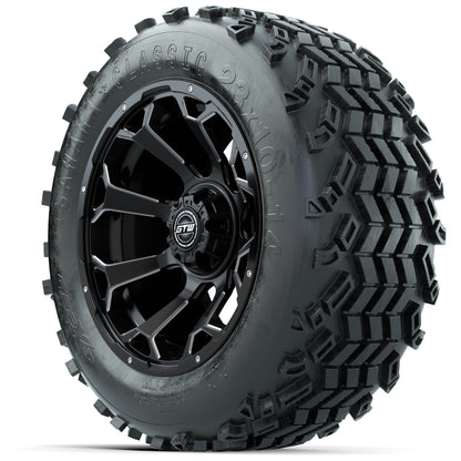 Set of (4) 14 Inch GTW Raven Matte Black Wheels with Sahara Classic All Terrain Tires