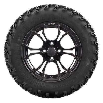 12” GTW Spyder Matte Black Wheels with Sahara Classic A/T Tires – Set of 4