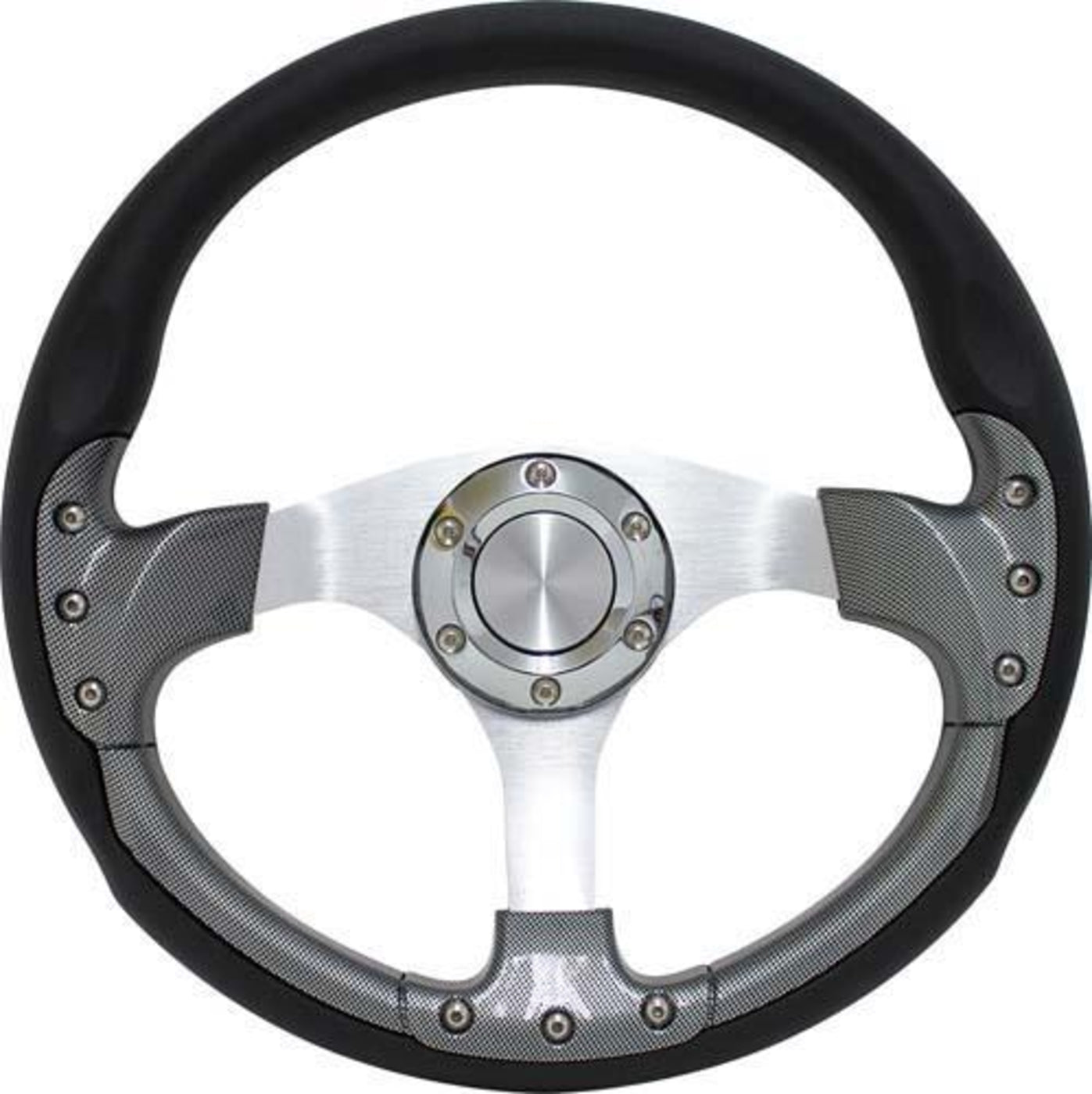 Pursuit 14" Carbon Fiber Steering Wheel W/Kit; Club Car Prec