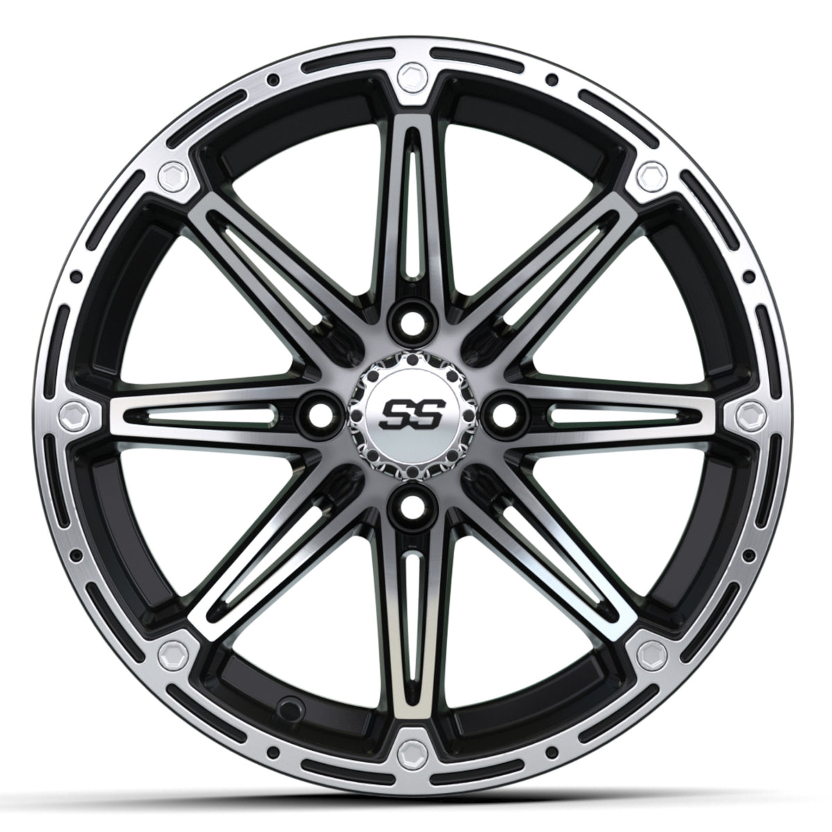 14x7 GTW® Machined Silver/Black Element Wheel