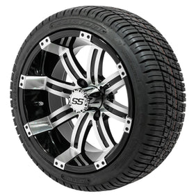 14 GTW Tempest Black and Machined Wheels with 18 Fusion Street Tires  Set of 4