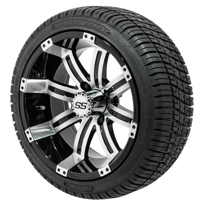 14” GTW Tempest Black and Machined Wheels with 18” Fusion Street Tires – Set of 4