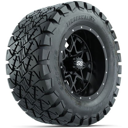 Set of (4) 12 in GTW Vortex Wheels with 22x10-12 GTW Timberwolf All-Terrain Tires