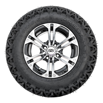 12” GTW Specter Black and Machined Wheels with 22” Timberwolf Mud Tires – Set of 4