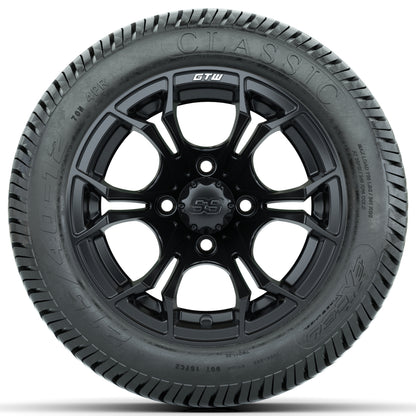 Set of (4) 12 in GTW Spyder Wheels with 215/40-12 Excel Classic Street Tires