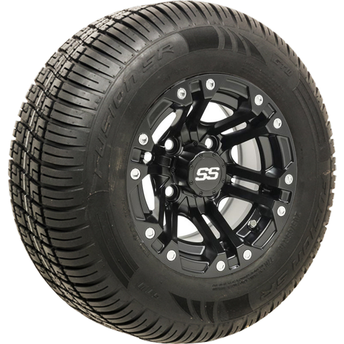 10" GTW Specter Matte Black Wheels with 20" Fusion Street Tires - Set of 4