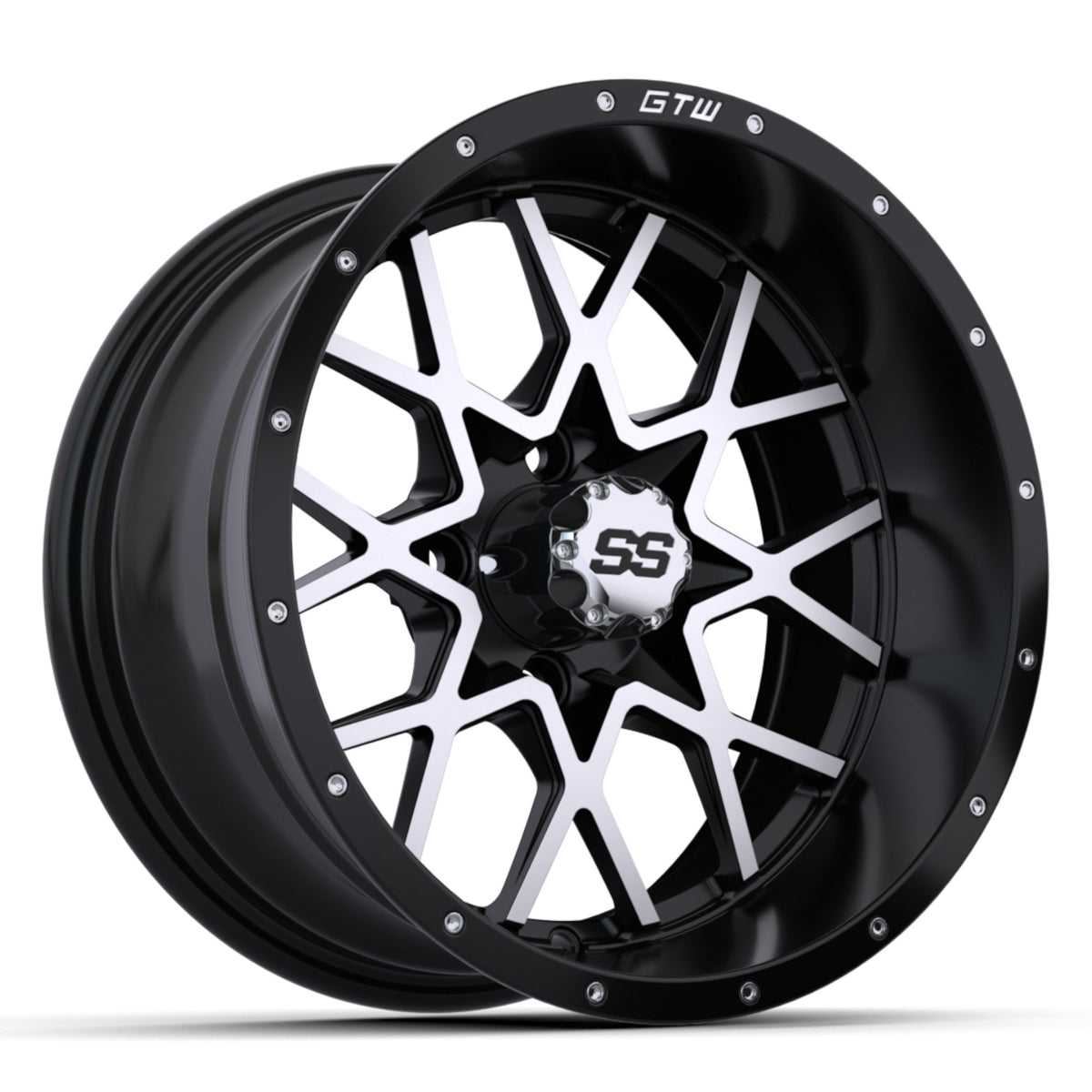 Vortex 2 Wheel, 14X7, Matte Black/Matte Machined