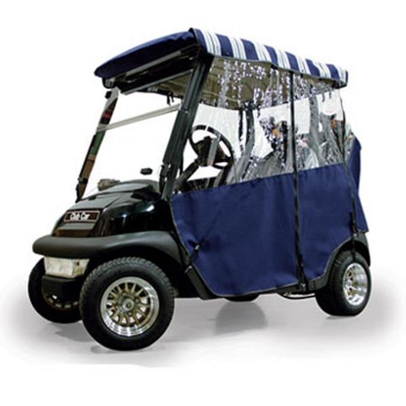 Navy Sunbrella 3-Sided Custom Over-The-Top Enclosure - Fits Club Car Precedent 2004-Up