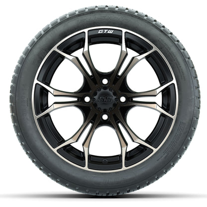 Set of (4) 14 in GTW Spyder Wheels with 205/30-14 Fusion Street Tires