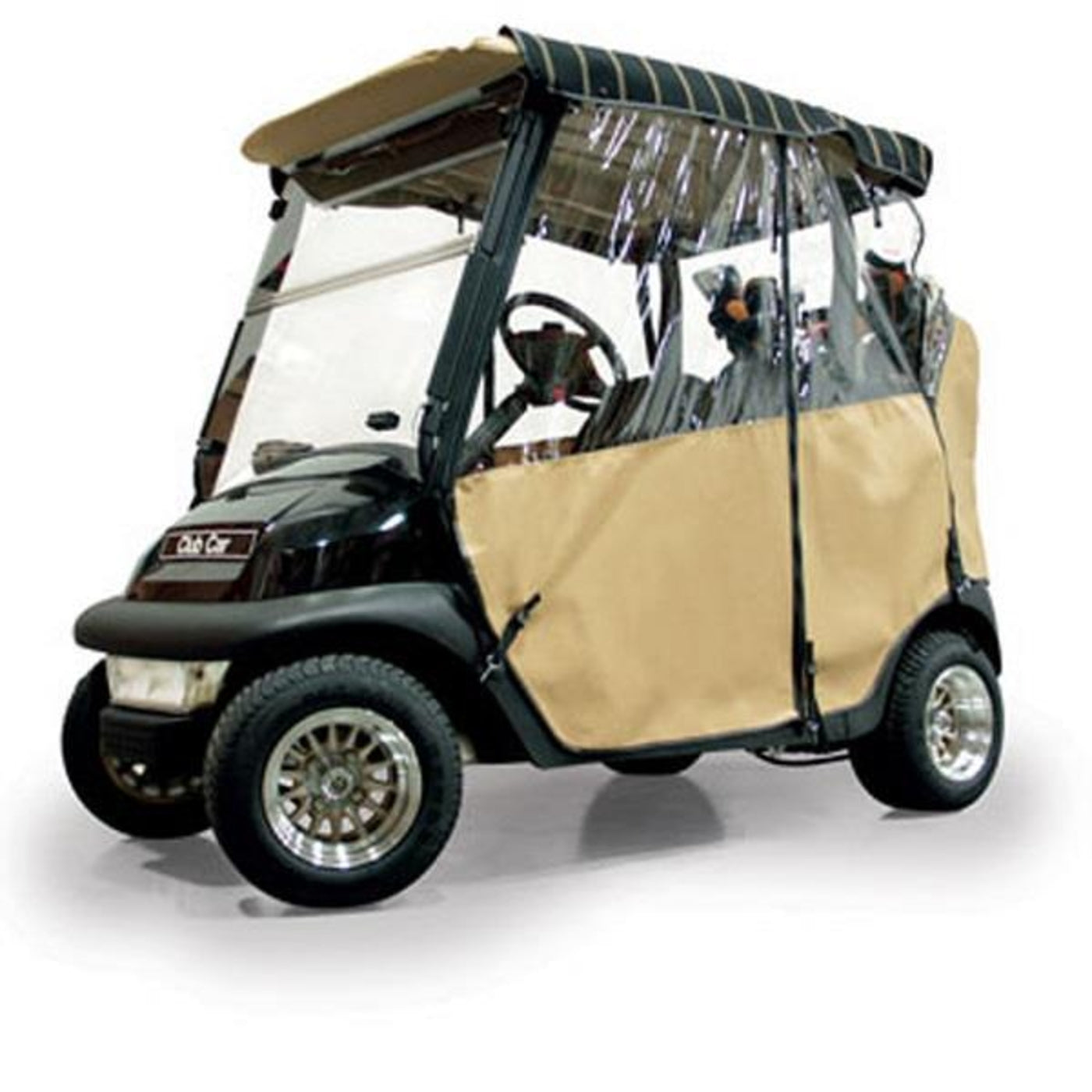 Wheat Sunbrella 3-Sided Custom Over-The-Top Enclosure - Fits Club Car DS 1982-1999