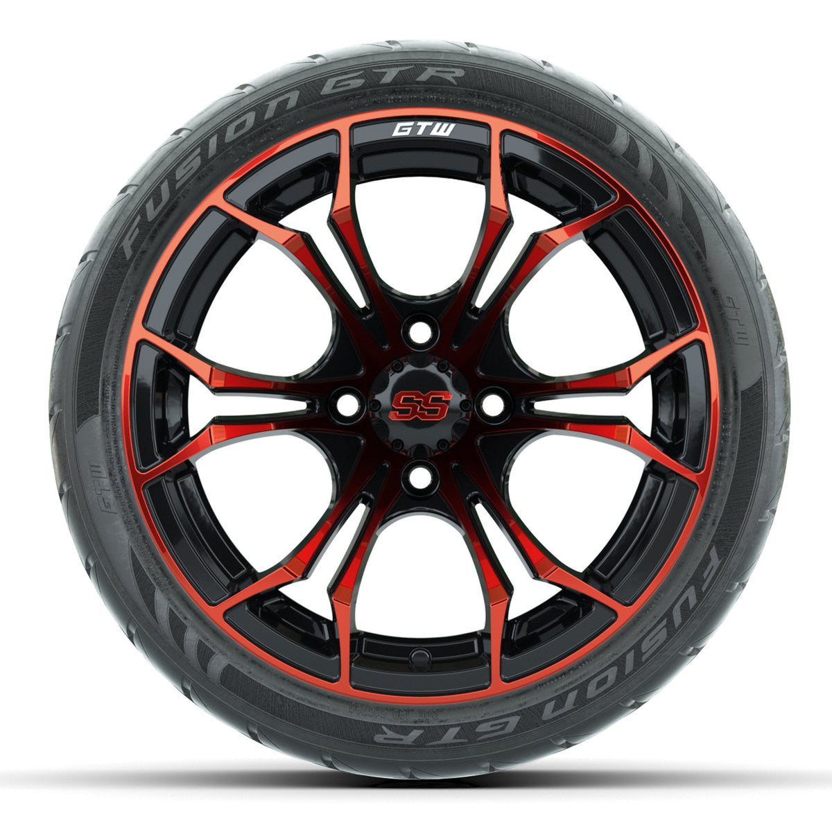 Set of (4) 14 in GTW Spyder Wheels with 205/40-R14 Fusion GTR Street Tires