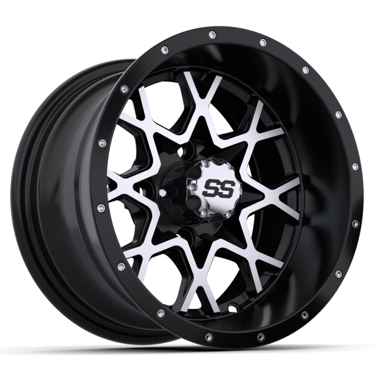 Vortex 2 Wheel, 12X7 Matte Black/Matte Machined