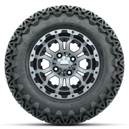 Set of (4) 12 in GTW Omega Wheels with 23x10.5-12 GTW Predator All-Terrain Tires