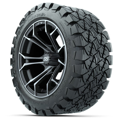 Set of (4) 14 in GTW Spyder Wheels with 22x10-14 GTW Timberwolf All-Terrain Tires