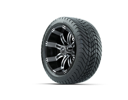 12” GTW Tempest Black and Machined Wheels with 18” Mamba Street Tires – Set of 4