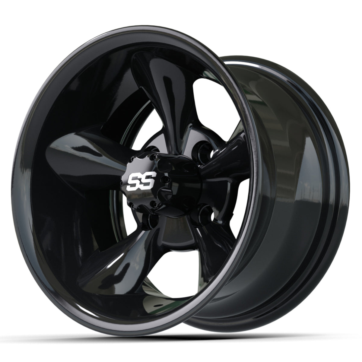 GTW Godfather Wheel, 12X7 Black – wheel, side angle view