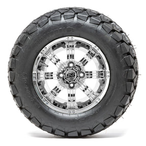 12 GTW Tempest Chrome Wheels with 22 Timberwolf Mud Tires  Set of 4