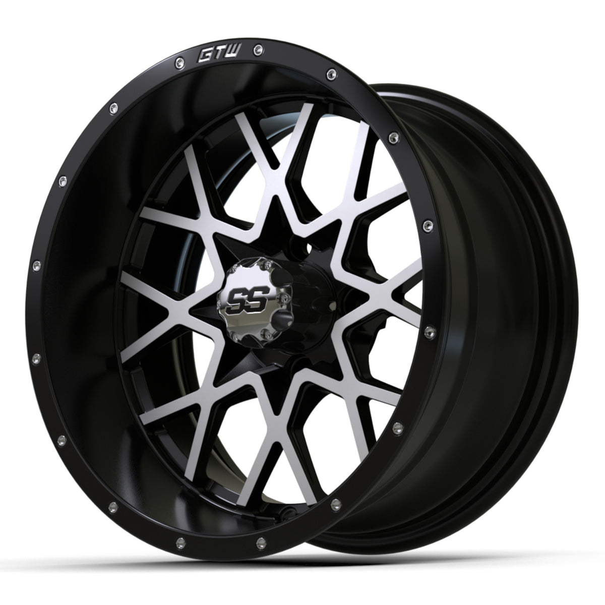 Vortex 2 Wheel, 14X7, Matte Black/Matte Machined