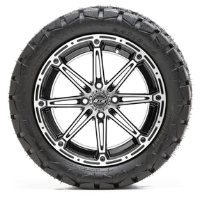 14 GTW Element Black and Machined Wheels with 22 Timberwolf Mud Tires  Set of 4