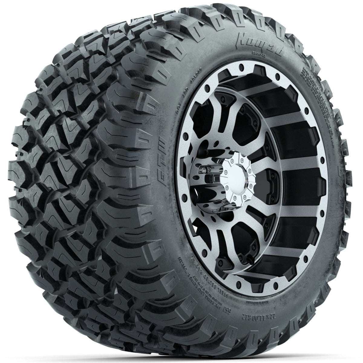 Set of (4) 12 in GTW Omega Wheels with 22x11-R12 GTW Nomad All-Terrain Tires